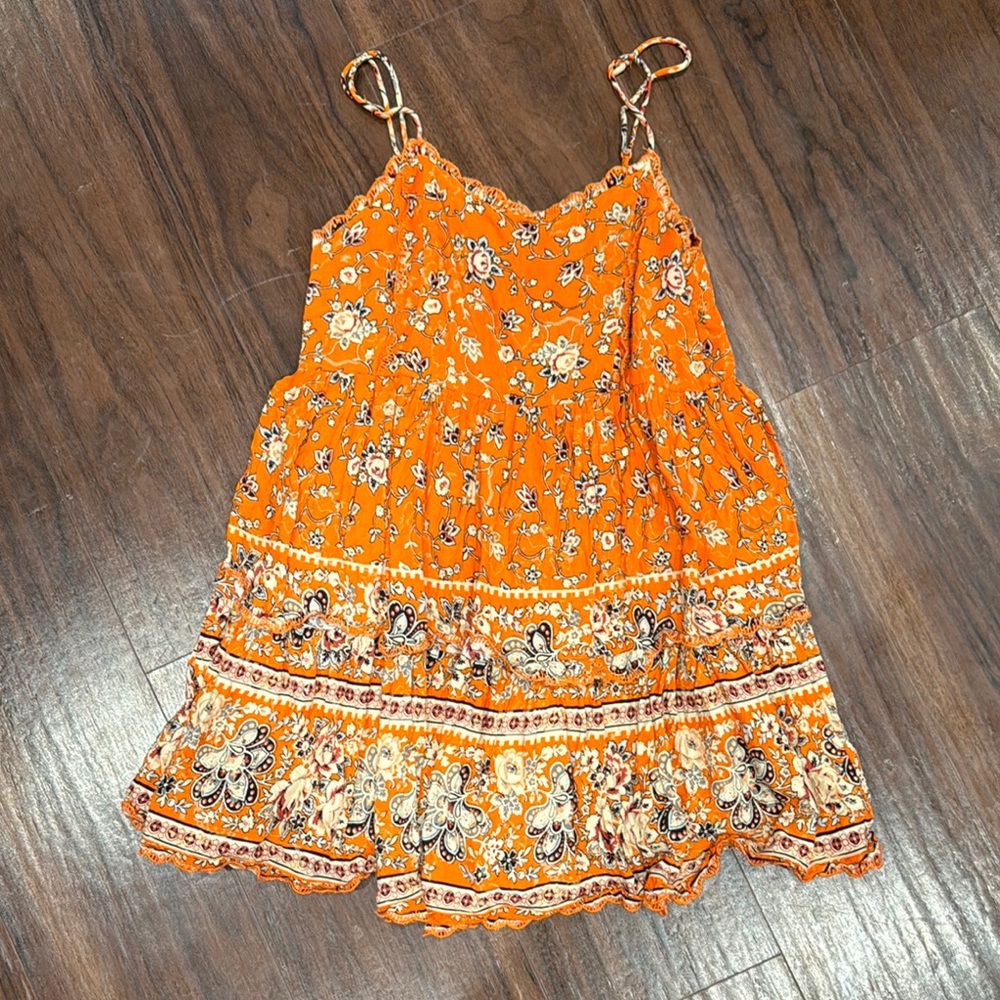 Urban Outfitters Floral Orange Dress